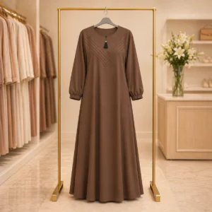 elegant nida fabric v pleated abaya